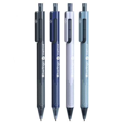 Ручка шар. автомат. синяя 0,7мм Berlingo "Method", корпус ассорти  СВp_07520