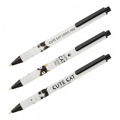 Ручка шар. автомат. синяя 0,5мм MESHU "Cute cats" MS_64100