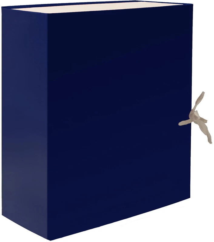 Короб архивный 200мм синий разборн., бумвинил, на завязках Lamark АВ0120BL