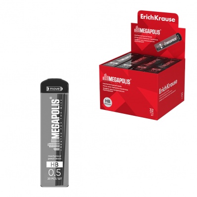 Грифели д/каран. н-р 20шт. 0,5мм "Megapolis" HB ЕК 20345
