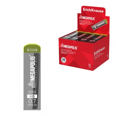 Грифели д/каран. н-р 20шт. 0,7мм "Megapolis" HB ЕК 26611