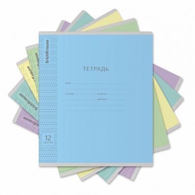 Тетрадь 12л. частая кос/лин. "Классика с линовкой" ассорти 43334