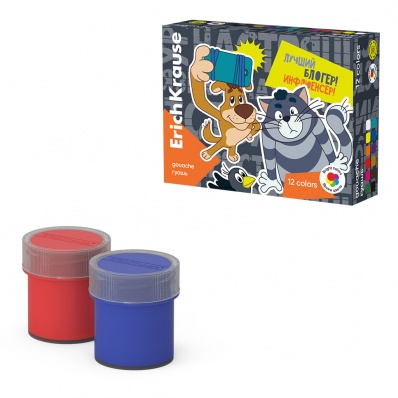 Гуашь 12цв. "Простоквашино" 20мл  ЕК 61070