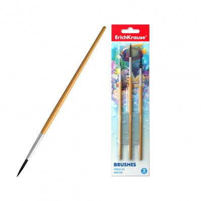 Кисти н-р 3 шт.(Белка №2,4,5) ЕК 56089