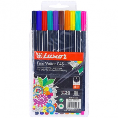 Ручка капилляр. набор 0,8мм 10цв Luxor "045",  15300/10WT