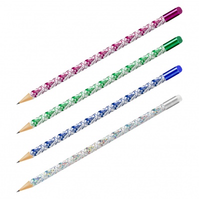 Карандаш ч/г НВ с ластиком "Волшебник Изумрудного города", ассорти  BPW_65601