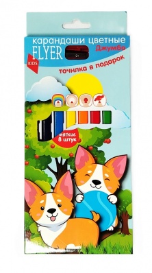 Набор цветных карандашей джумбо "Листовка", 8 цветов, толщина грифеля 5 мм