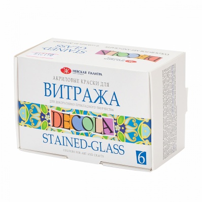 Набор акриловых витражных красок 6*20мл  Decola