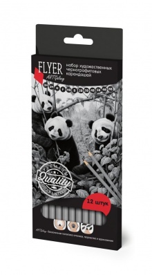 Набор ч/г карандашей "Пилот" Панда, 12шт (3Н-8В)