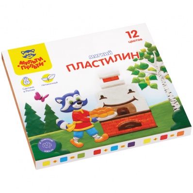 Пластилин 12цв. "Енот в сказке"  144г, в к/к   МП_41711