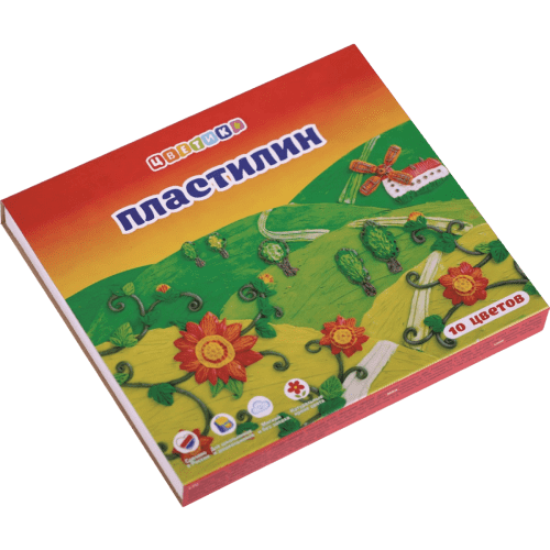 Пластилин 10цв. "Цветик" 150гр, со стеком  32411672