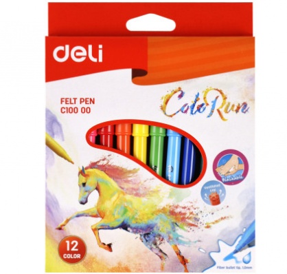 Фломастеры 12цв. Deli "Колор" 10000