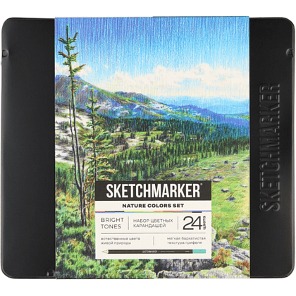 Набор цветных карандашей "Природа" Sketchmarker, 24цв, жестяной пенал