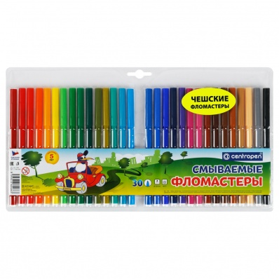 Фломастеры 30цв. "Моющийся" Centropen смываемые  7 7790 3085