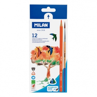 Акварельные карандаши 12цв. "MILAN", трехгранные