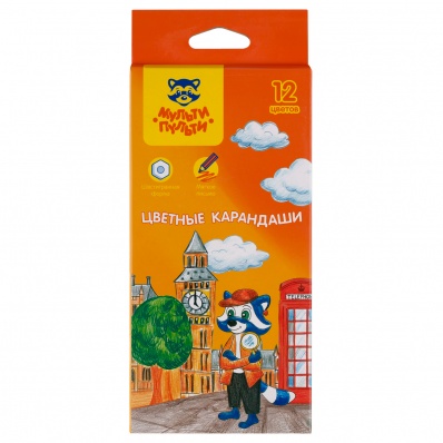 Карандаши 12цв. "Енот в Англии" Мульти-Пульти, 6-х гр.  CP_67794