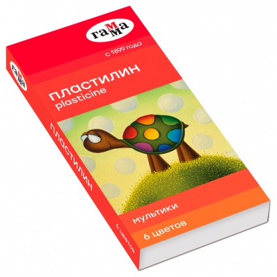 Пластилин 6цв. "Гамма. Мультики" 120гр, со стеком  280015