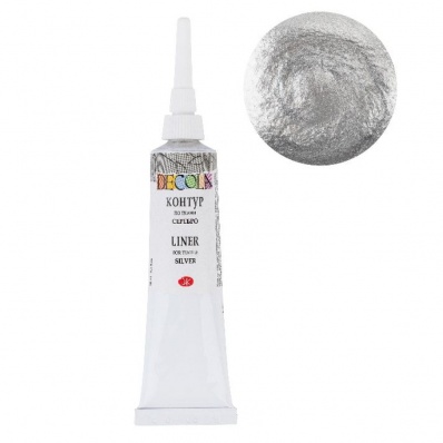 Контур по ткани Декола Серебро18мл.