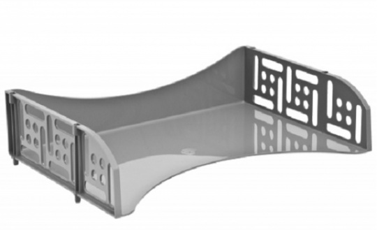 Лоток гориз. с широкой загрузкой серый  ЛТ800