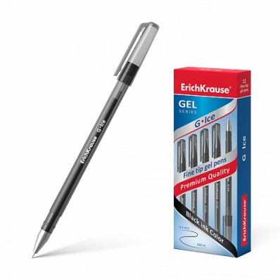 Ручка гел. черная 0,5мм "G-ICE"  (игольч. стерж) ЕК 39004