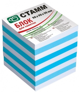 Блок д/записей 90*90*90 2-х цв. голубой  БЗ38