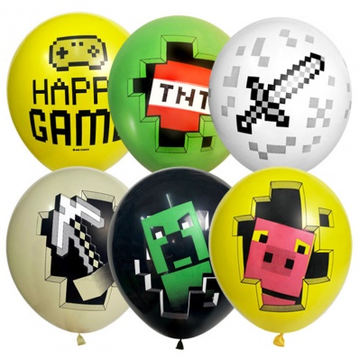 Воздушный шар "Пиксели" 30см