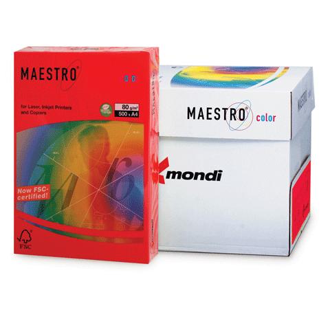 Бумага "Maestro Color" А4, 80г/м2, 50л. (кораллово-красная) CO44