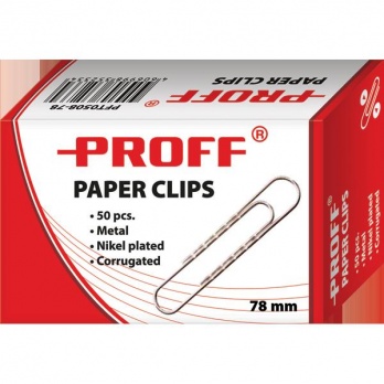 Скрепки 78мм оцинков. гофрир. 50шт/уп. "Proff"  20-8038