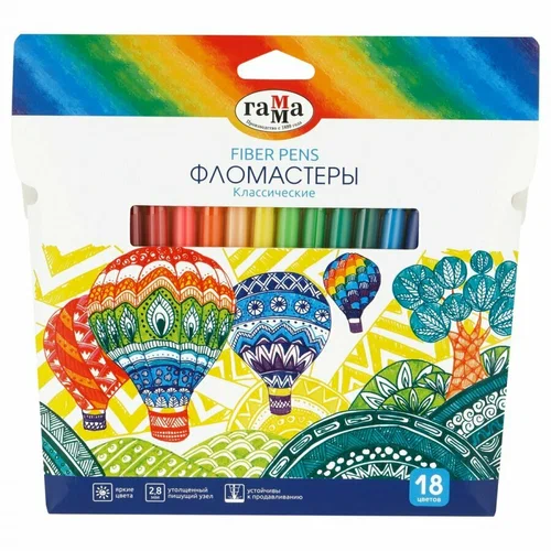 Фломастеры 18цв. "Классические" Гамма 130822_18