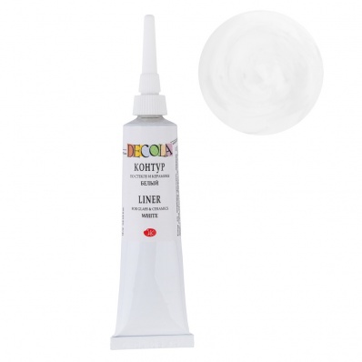 Контур по стеклу и керамике Декола Белый 18мл.