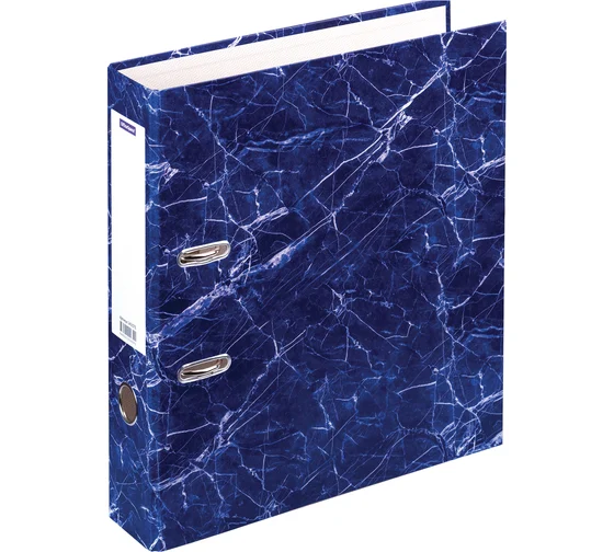 Регистратор А4 70мм мрамор синяя OfficeSpace 242575