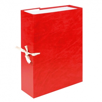 Короб архивный 80мм бумвинил на завязках, красный, разборный 284720