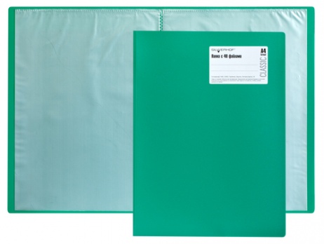 Папка с 30 вкл. "Premier" зеленая 22139