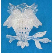 Украшение Хрустальная сова 11см 36072
