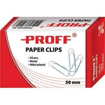 Скрепки 50мм никелир. 50шт/уп. "Proff"  PFN0509-50
