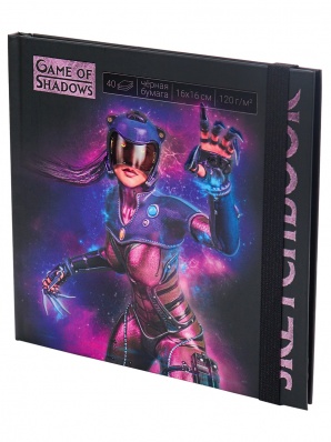 Скетчбук 160*160мм "Киборг", черная бумага, 40л, 120г  С40-4073