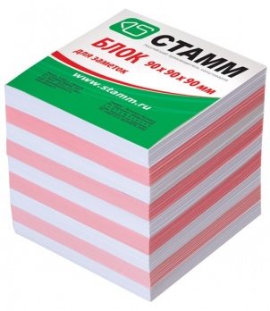 Блок д/записей 90*90*90 2-х цв. розовый  БЗ37