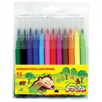 Фломастеры-кисточки 12цв. "Каляка-Маляка" ФККМ12