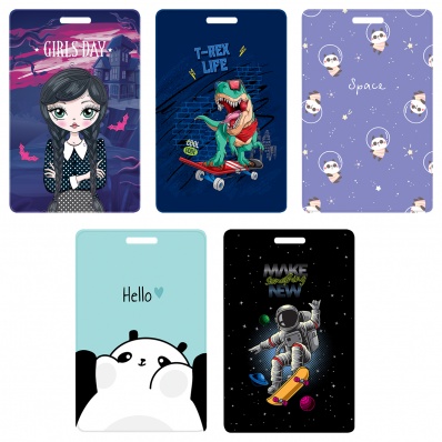 Обложка-карман для карт и пропусков "Мои друзья", 65*95мм, ПВХ  ассорти PC_55429