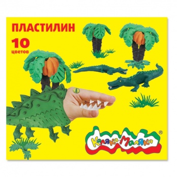 Пластилин 10цв. "Каляка-Маляка" 150гр, со стеком  ПКМ10