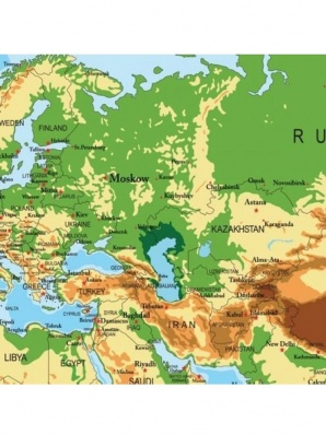 Бумага упаковочная 70*100см Карта мира  10-05-0051