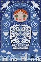 Картина стразами "Матрешка "Гжель" 20х30 см (АЖ-1321)