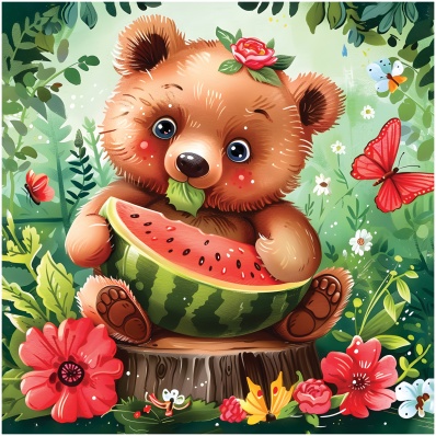 Пазлы 64 эл. "Медвежонок с лакомством" ТРИ СОВЫ ПК64_64392