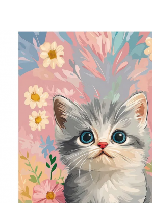 Пазлы 24 эл. МАКСИ ТРИ СОВЫ "Котенок в цветах"  64377