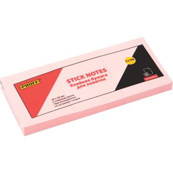 Бумага с клеев. краем 38*50мм 3*100л. розовая PF-3850-12