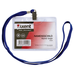 Нагpудная этикетка (бэйдж) гориз. на шнурке 4504-А